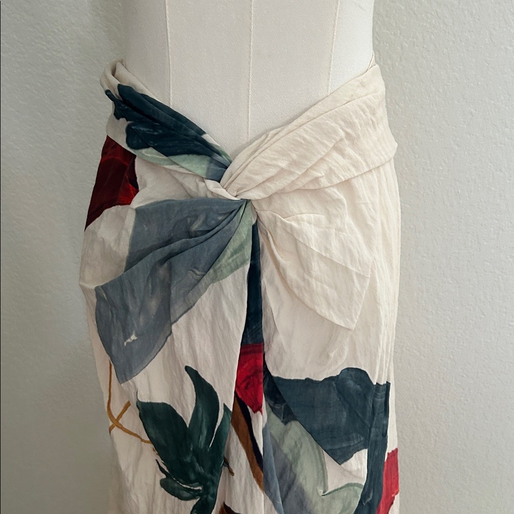 Women's Cream Floral Wrap Maxi Skirt - Picture 6 of 14